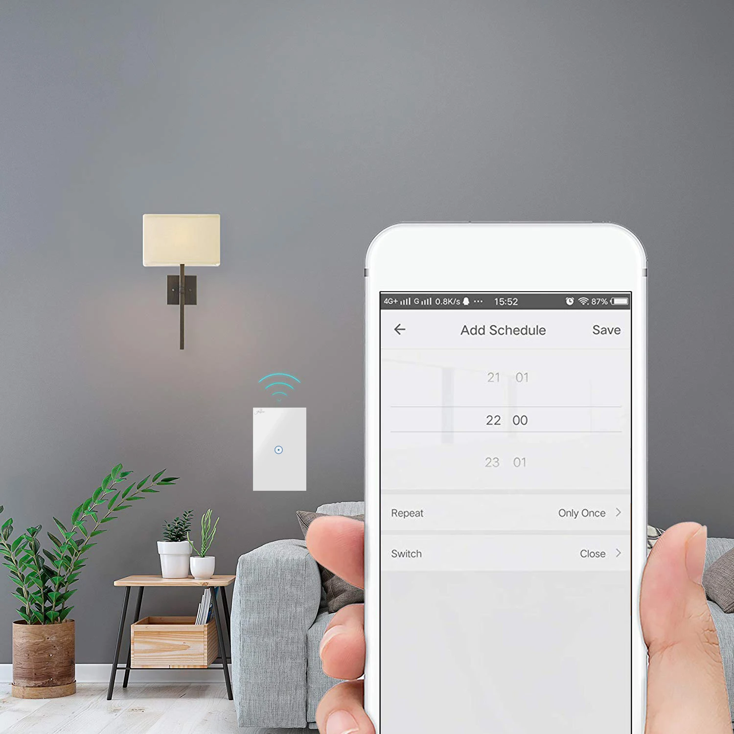  Jinvoo smart switch WiFi light switch US standard Alexa Google home APP control remote control swit - 4000019067495