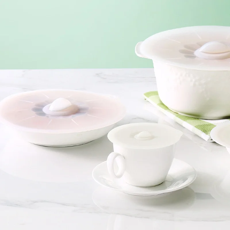 

2019 3PCs Silicone Bowl Lid Plastic Cover for Microwave Oven Wrapping Refrigerator Fresh Bowl Food Sealer Storage In Hot Sale