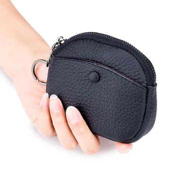 

Genuine Leather Coin Purse Women Stylish Mini Wallet Loose Change Purses Kids Coin Pocket Female Key Chain Holder Zipper Pouch