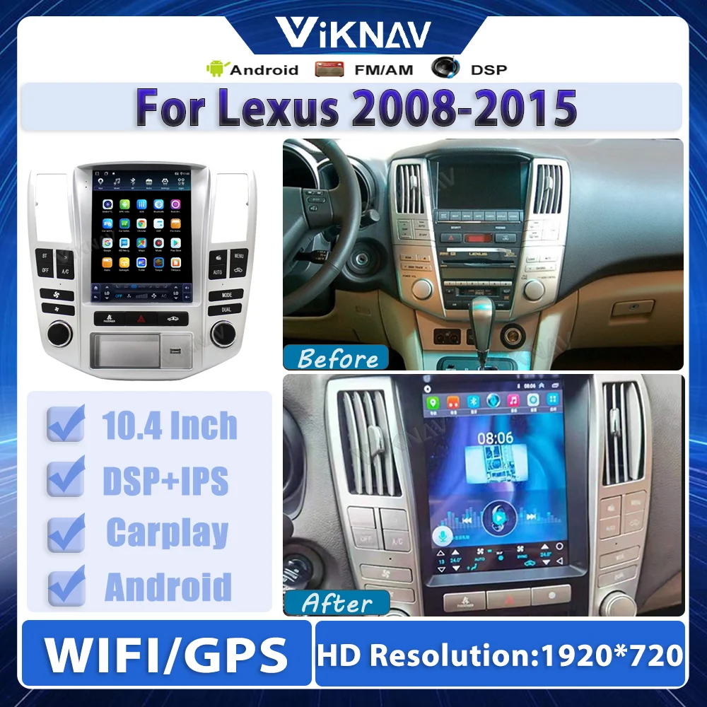 

Android glare blue screen 10.4 inch car GPS navigation multimedia player for Lexus2008-2015 car multimedia player