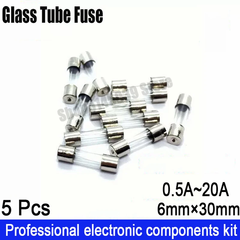 US Seller 5pcs 0.1A 100mA 250V 5x20mm Glass Fast Fuse 