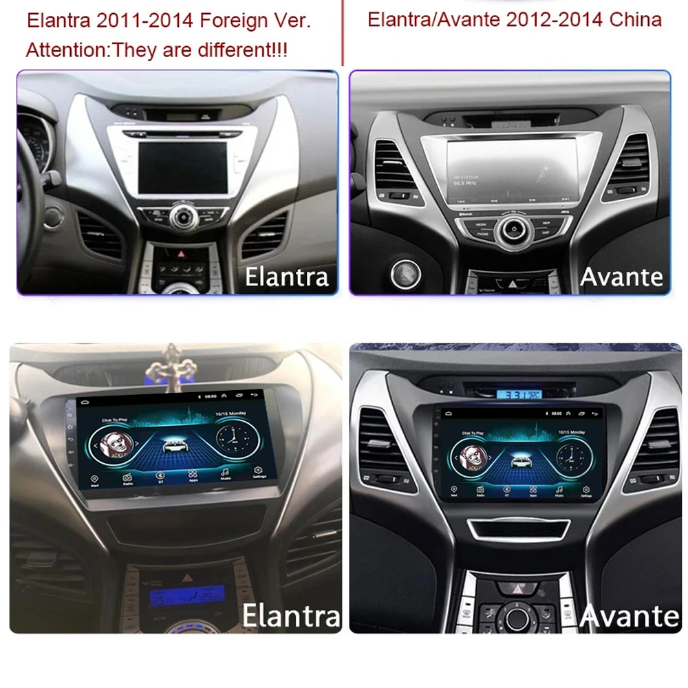 Sale For Hyundai Elantra/Avante 2012-2014 car Radio GPS MP5 player Android 8.1 9" Mirror link USB Support Reversing Cam 2