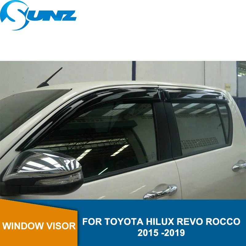 Автомобильные дефлекторы бокового окна для Toyota Hilux Revo Rocco оконный козырек дефлекторы защита вентиляционный козырек SUNZ