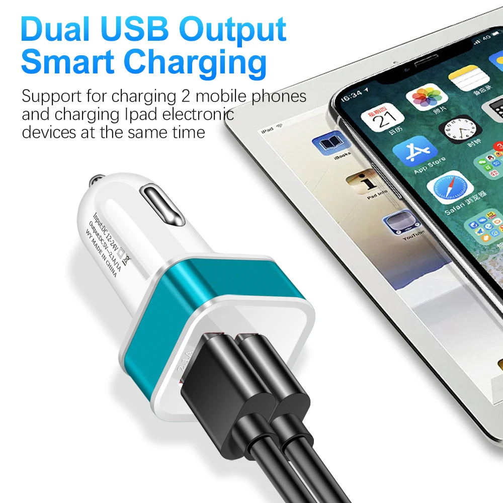 Универсальное автомобильное зарядное устройство с двумя USB, светодиодный дисплей, автомобильное зарядное устройство для iPhone 11 pro 7 8 x samsung S10 Xiaomi Tablet, зарядное устройство для мобильного телефона s