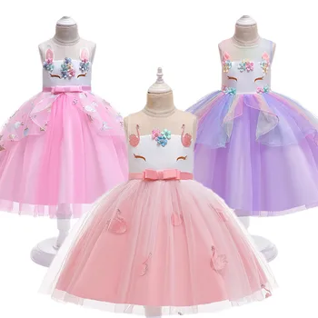 

summer dresses for girls unicorn princess dress Children Rainbow Tutu Dresses Birthday Party unicorn costume for girls