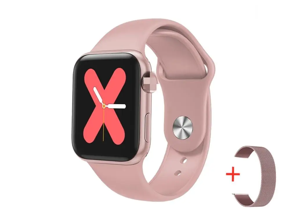 pink and strap 40 мм стальной ремешок W58 Смарт часы Полный сенсорный сердечный ритм фитнес-браслет Bluetooth кровяное давление смарт-браслет IOS Android телефон - Цвет: pink and strap