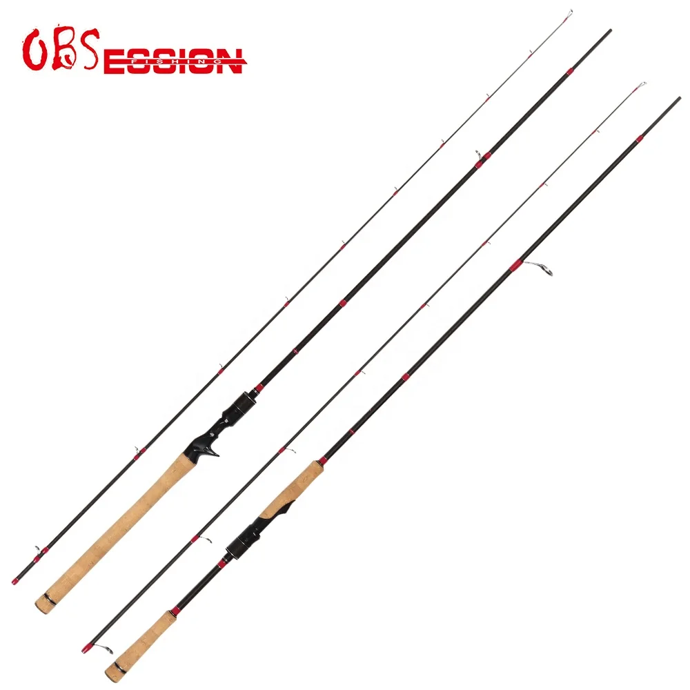OBSESSION Japan Fishing Spinning Rod Casting Rod 2 Pieces Bass Rod Fuji Guide Reel Seat Pesca Carbon Fiber Fishing Rod Tackle