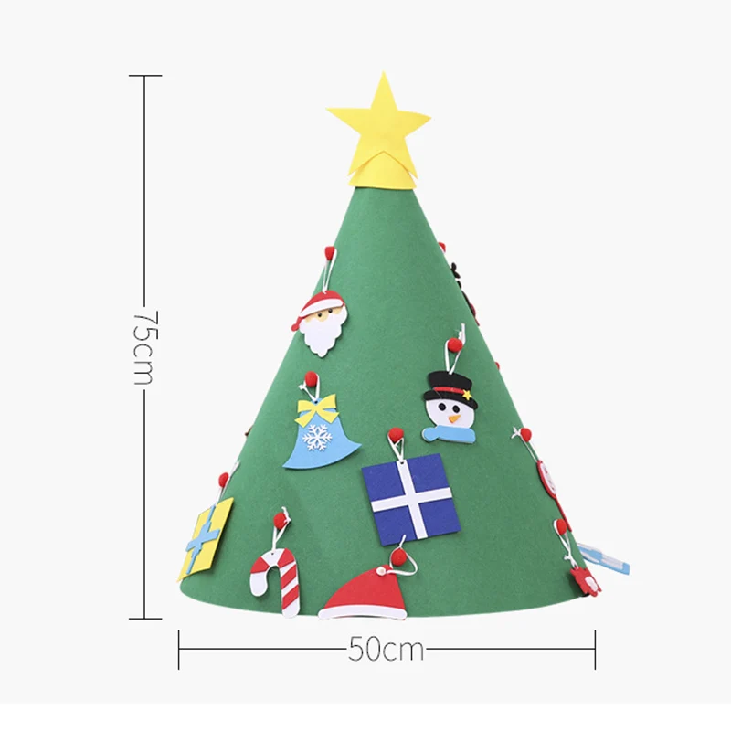 

1*DIY Christmas Tree 1 Piece 3D DIY Felt Toddler Christmas Tree New Year Kids Gifts Toys Large Size