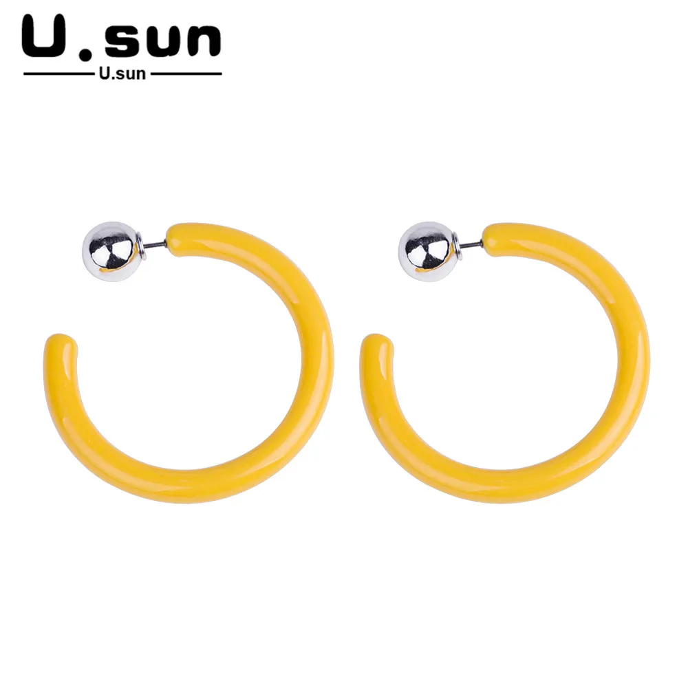 

Trendy Hot Sale Round Circle Earrings for Women Simple Multicolor Resin Acrylic Hoop Earring Big Smooth Geometric Ear Jewelry