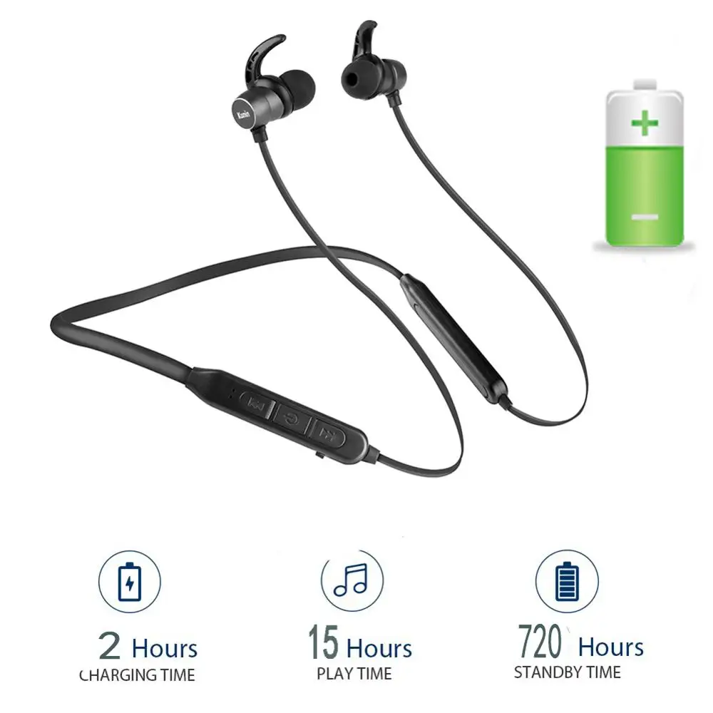 Bluetooth наушники 15Hr беспроводные V5.0 с шумоподавлением спортивные микрофоном для