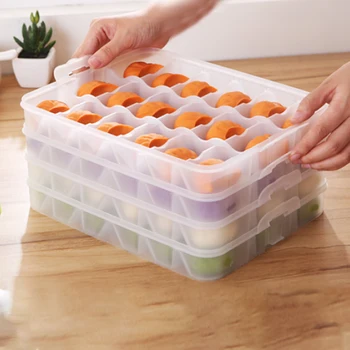 

1pcs Portable 3 Layer Egg Storage Box Refrigerator Refresh Storage Box Egg Tray with Cover for Home Green Storage tools A30
