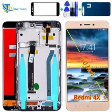 Протестированный ips ЖК-дисплей для Xiaomi Redmi 4X5,0 дюймов кодирующий преобразователь сенсорного экрана в сборе рамка с бесплатными инструментами из закаленного стекла