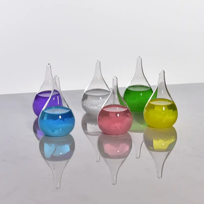 Glass Bottles Transparent Droplet Storm Glass Water Drop Weather Storm Forecast Predictor Monitor Bottle Barometer Home Stylish Desktop Decor glass bottles