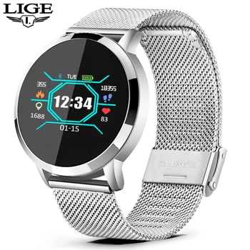 

2019 New Smart watch Men women Heart rate monitor Blood pressure wristband Pedometer fitness Multifunction Sports mode watch+box
