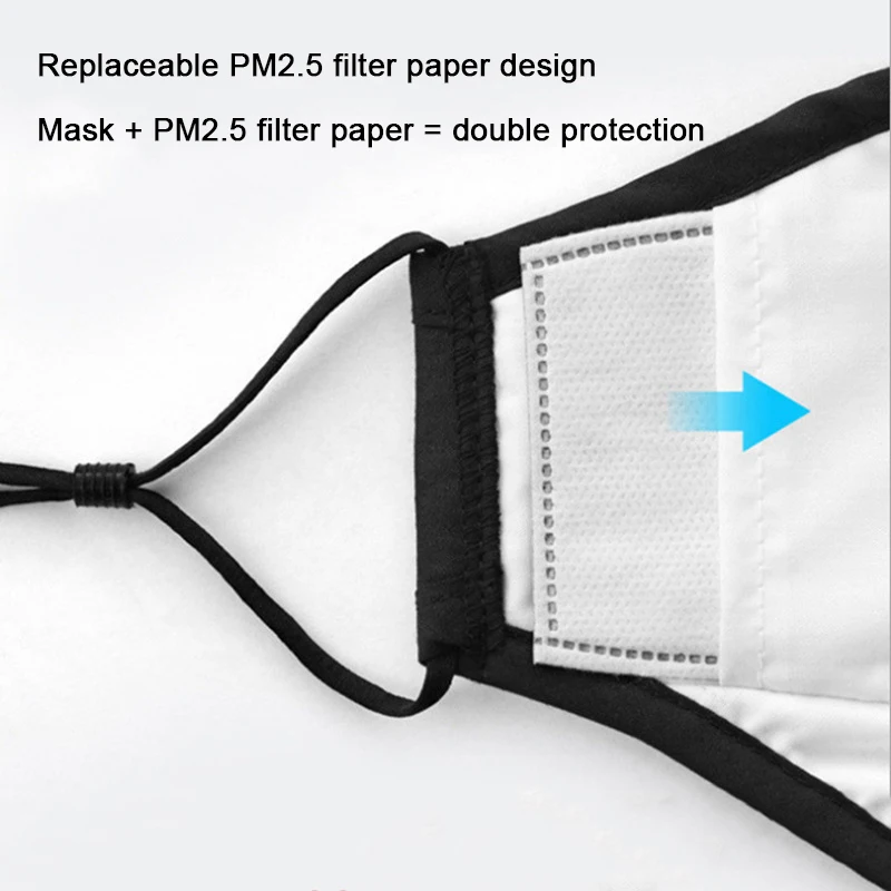 Хлопковая маска PM2.5 с защитой от дымки двойная хлопковая противопылевая для рта