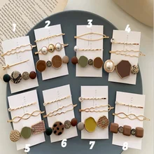 3Pcs/ Set Korea Fashion Metal Hairpins Imitiation Pearl Colorful Beads Hair Clips Hairstyle Design Accessories Hair Styling Tool