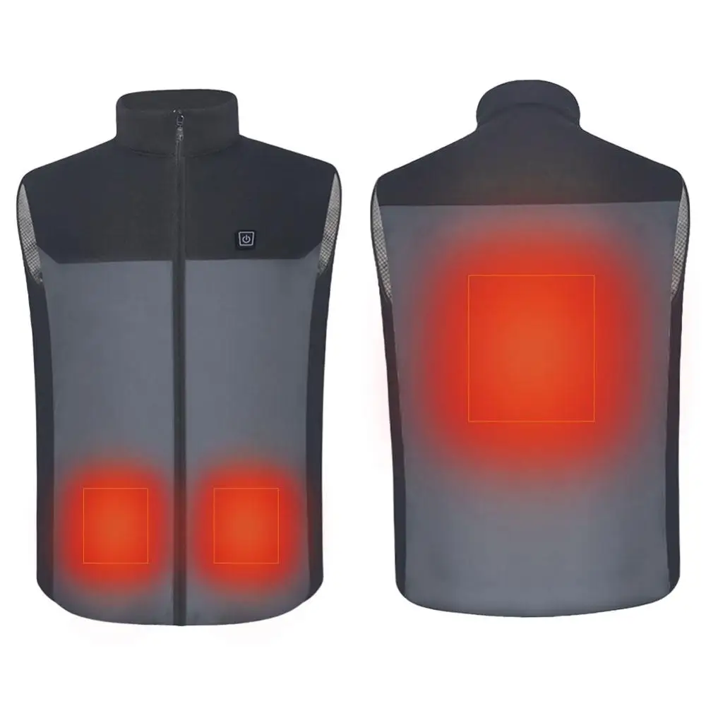 

heated vest Men USB charging heated jacket three-speed temperature maximum 55 Â°C warm heating vest outdoor veste chauffante