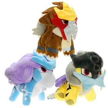 

3 styles new Anime 30cm Raikou Suicune Entei Soft Stuffed Plush Toys Animal Doll Children Birthday Gift