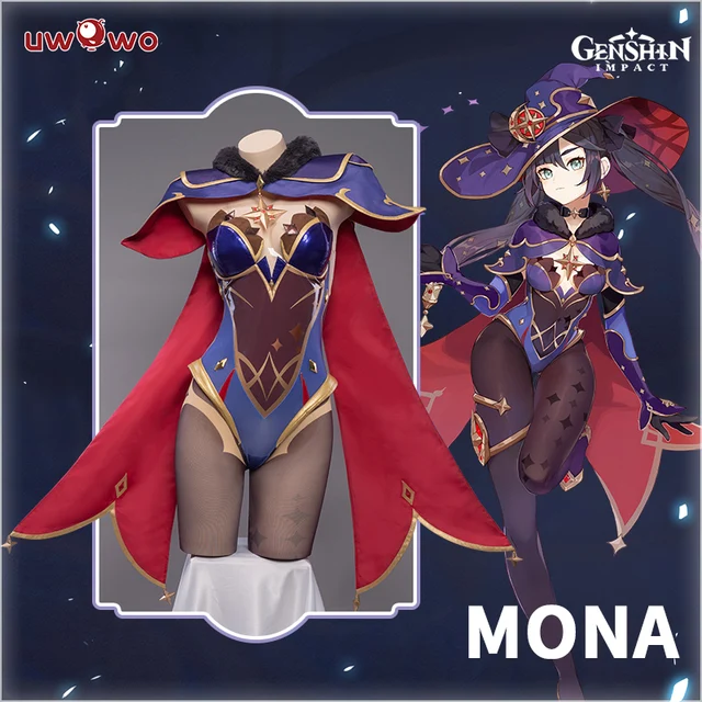 UWOWO Game Genshin Impact Mona Megistus Astral Reflection Cosplay Costume Special Cute Enigmatic Astrologer Full set