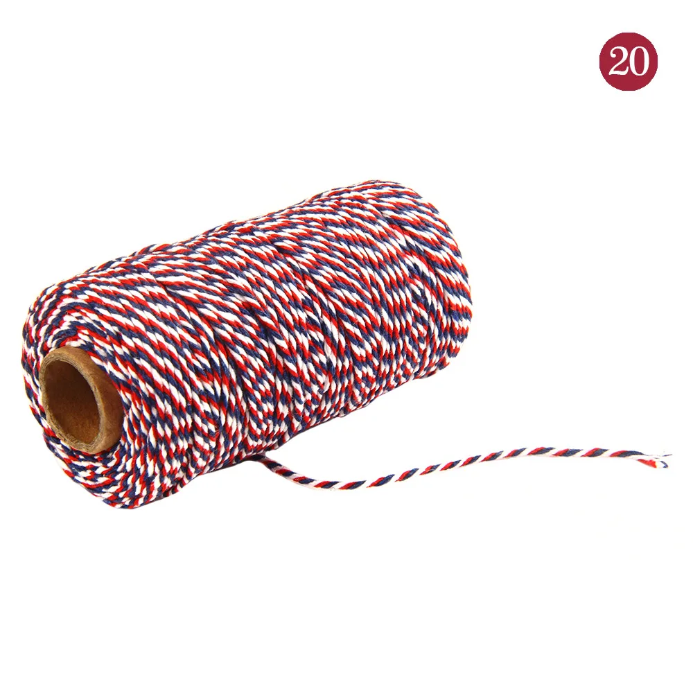 20 2 мм 2ply шпагат, веревка хлопковые шнуры веревочная лента для подарка ремесло baby shower Свадебные украшения mariage рождественские аксессуары для дома - Цвет: 20