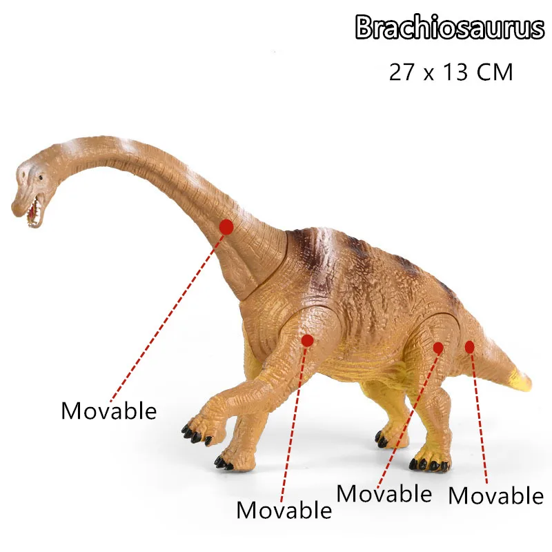 1 шт., 20-28 см, модель подвижного динозавра, Парк Юрского периода, детские игрушки, T-REX, трицератопс, Брахиозавр
