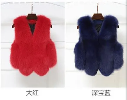 Пушистый женский жилет из искусственного меха пушистый халат Лисий меховой жилет женский жилет Ретро однотонный офисный жилет женская одежда R40