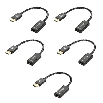 

DisplayPort to HDMI, 4K DP Display Port to HDMI Adapter (Male to Female) Compatible for Lenovo Dell HP and Others,5 Pack