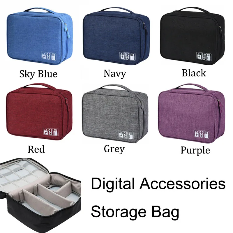 

Portable Travel Storage Bag Digital USB Gadget Organizer Charger Wires Cosmetic Zipper Cable Pouch kit Case Accessories Supplies