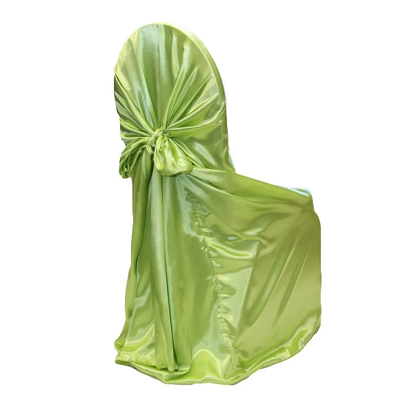 light green Современный атласный тканевый чехол на стулья большого размера с длинной спинкой в европейском стиле, чехлы на стулья для ресторана, отеля, свадьбы, вечеринки, банкета - Цвет: light green