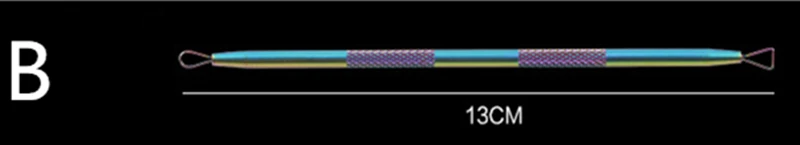 Титановый Радужный набор инструментов для удаления черных точек из нержавеющей стали, пинцет для удаления акне, комедона, прыщей, пятен, экстрактор красоты - Цвет: B