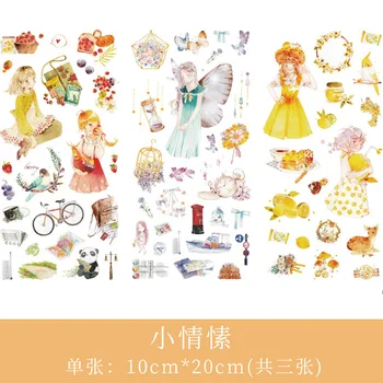 

3 Sheets /Pack Girls little Dream Washi Paper Adhesive Diary Decorative Stickers