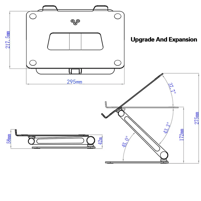 Подставка для ноутбука, регулируемый угол, алюминиевый сплав, свободный подъем, ноутбук, увеличивающий держатель для MacBook IPad Pro 7-17 дюймов, ноутбук