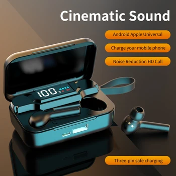 

Bluetooth 5.0 Earphone Touch Control Wireless Headphons HiFi IPX7 Waterproof Earbuds Sports Headset with Micphone LED Display