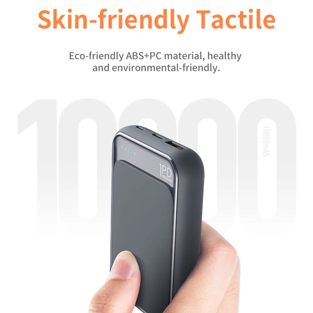 P65 type C power Bank 10000mah внешний мини-аккумулятор светодиодный Displa USB быстрая зарядка power bank