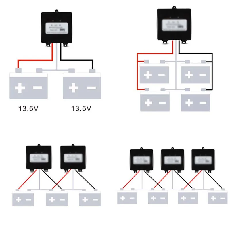

Simple design Battery Equalizer Easy to use Black 70*70*27mm For lead-acid Batteris Balancer
