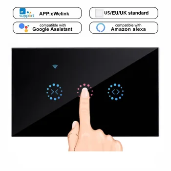 

WiFi Smart Curtain Switch Remote Control Roller Shutter Touch Switch Motor Door Switch Alexa Voice APP Control Googel Assistant