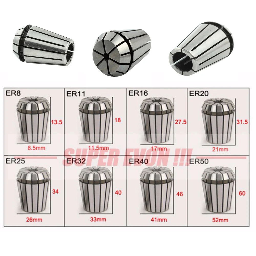 13Pcs ER11 Collet Chuck CNC Spindle Collet Lathe Tool Holder ER11 Set Size 1-7MM for CNC Milling Lathe Tool Spindle Parts