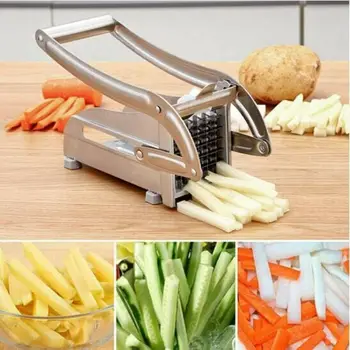 

Kitchen Stainless Steel French Fries Cutter Vegetable Potato Chopper Multi-purpose Kitchen Slicer with 2 Blades