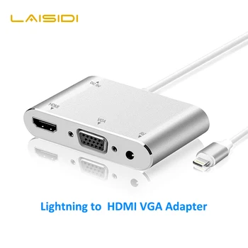 

Lightning HDMI VGA Digital AV Adapter HD 1080P Multiport Mirror Link Monitor Projector Smart TV Converter PL1068 for iOS Devices