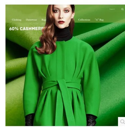 Двойная шерстяная кашемировая ткань 150 см пальто плащ шерстяная ткань зимнее пальто фруктовая зеленая кашемировая ткань шерстяная ткань