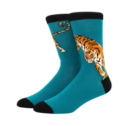 Vibrant Hiphop Cotton Men's Socks - Harajuku Fun Animal Design (3)