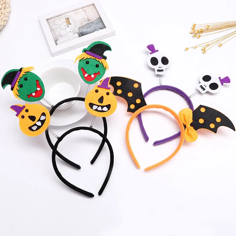 

Halloween Hair Hoop Creative Pumpkin Witch Headbands for Baby Girls Handmade Cartoon Children Hair Hoop Halloween Decoration
