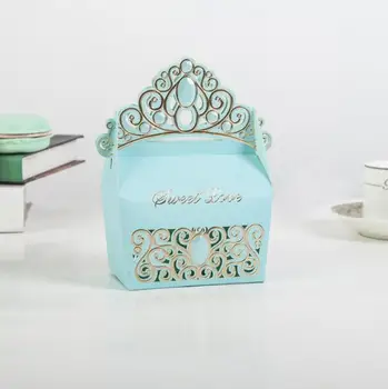 

50pcs Little Prince Princess Candy Box Crown Twine Kids Baby Shower Party Chocolate Boxes Wedding Favors Supplies Gift Box