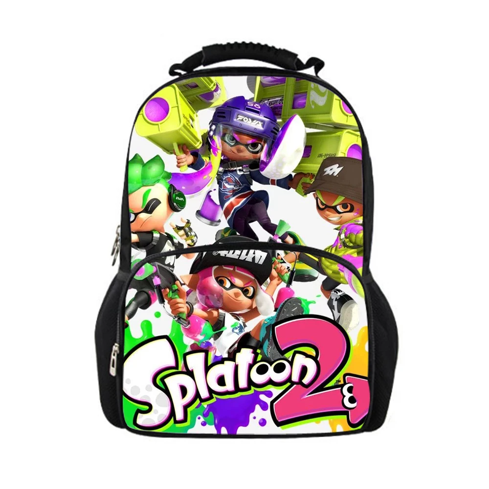 Мультяшный школьный рюкзак для подростков мальчиков Splatoon 2 войлока Bookbag большой емкости путешествия ортопедический рюкзак для мужчин Notbook сумка