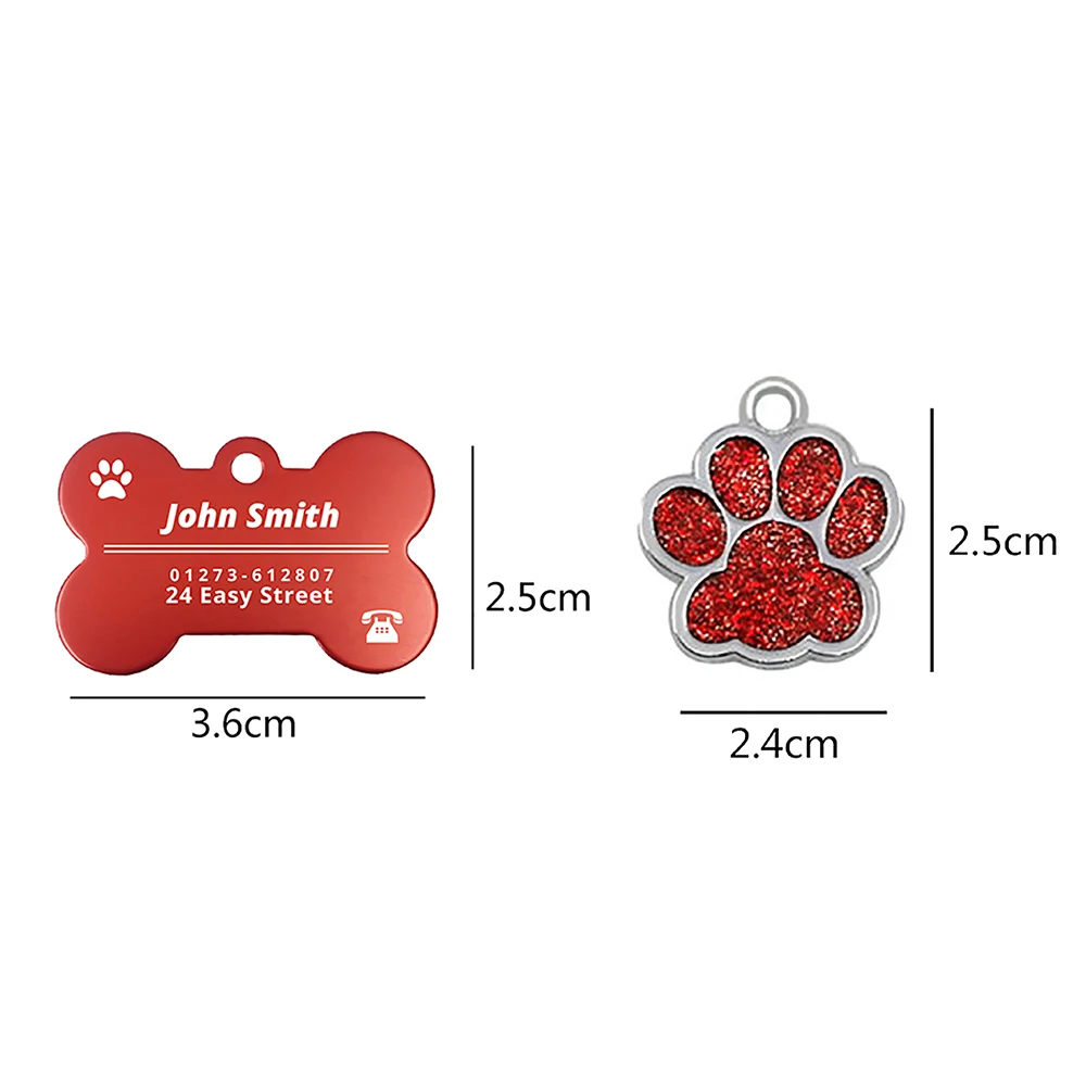 Pet ID Tag Personalized Engraved Name Tag For Dogs Cat Puppy Pets ID Collar Dog Nameplate Accessories Bulldog