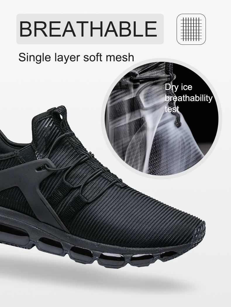 ONEMIX, мужские легкие спортивные кроссовки с воздушной подушкой, черные кроссовки для бега, уличные мужские спортивные кроссовки для ходьбы