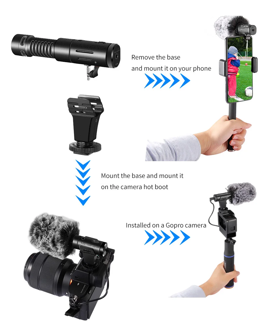 High Quality Compatible Phone & Camera Microphone Super Low Noise Sadoun.com