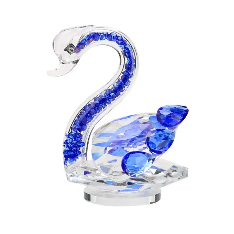 Colorful Crystal Swan Figurines Diamond Ornaments DIY Gift Porps Home Decor