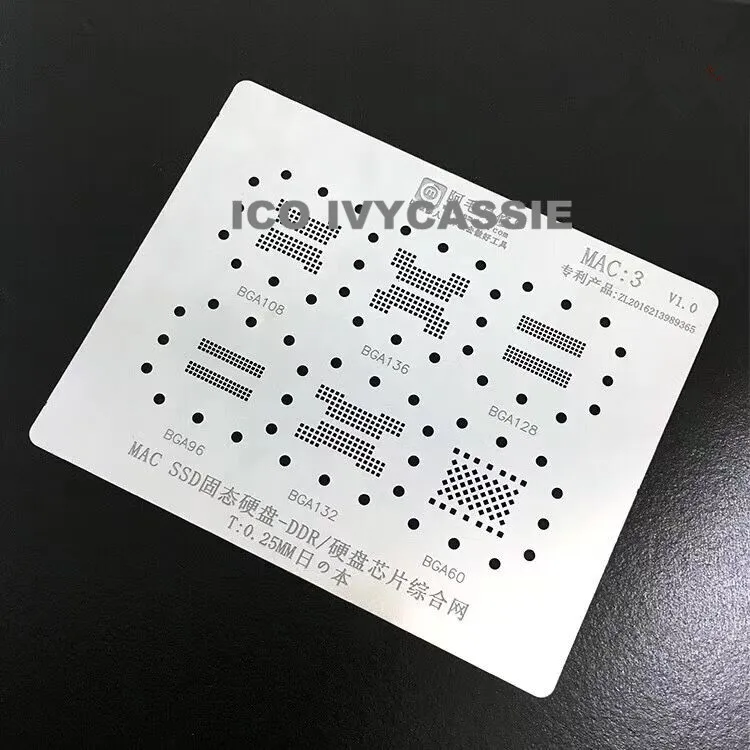 Для Macbook SSD u-диск Nand Flash BGA108/136/128/96/132/60 BGA трафарет Reball Pin тепловой шаблон Оловянная