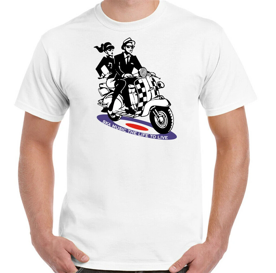 2 тона футболка СКА Мужская Специальный мопед мод безумие выбор Vespa Топы Футболка
